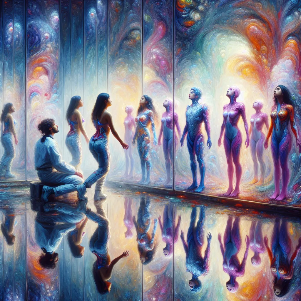 1. Body-swap
2. Science fiction
3. Bizarre
4. Reflection
5. Transformation in the style of Monet