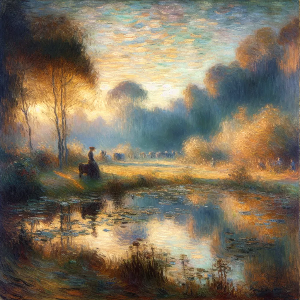 Loneliness, Memories, Dreams, Acceptance, Resilience in the style of Monet