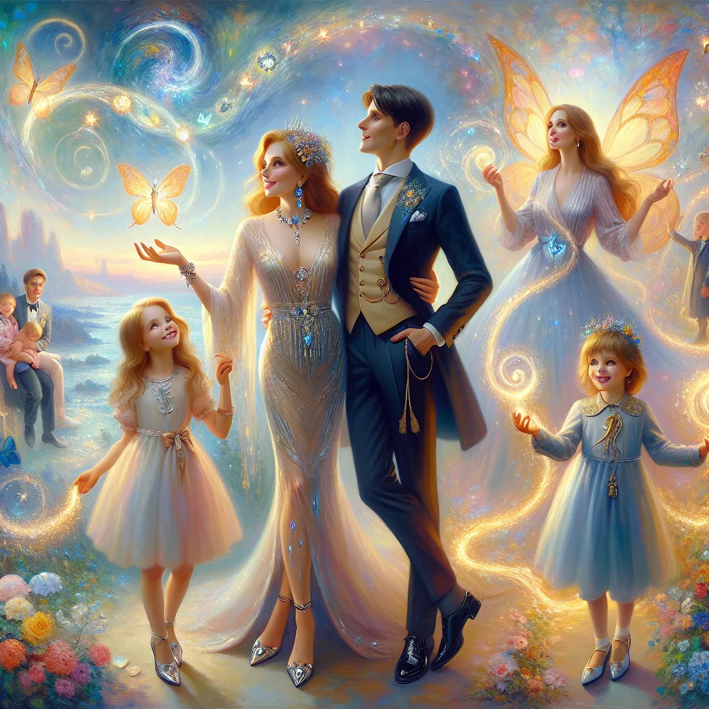 Family, Transformation, Jewelry, Heels, Magic in the style of Monet