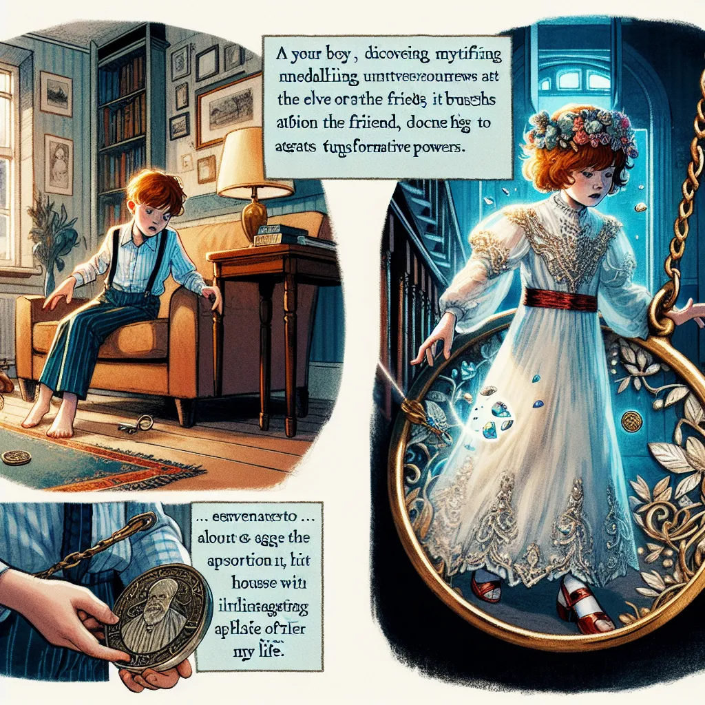 A young boy named Lucas, who turns six years old, finds a mysterious medallion at his friend's house. Unbeknownst to Lucas, the medallion possesses the power to transform its wearer. As Lucas fiddles with the medallion, he trips and it brushes against a pair of wedding heels belonging to his friend's mother, Greta Anderson. Suddenly, Lucas finds himself transformed into Greta, dressed in a wedding gown. Confused yet determined, Greta grapples with her newfound appearance and purpose, deciding to