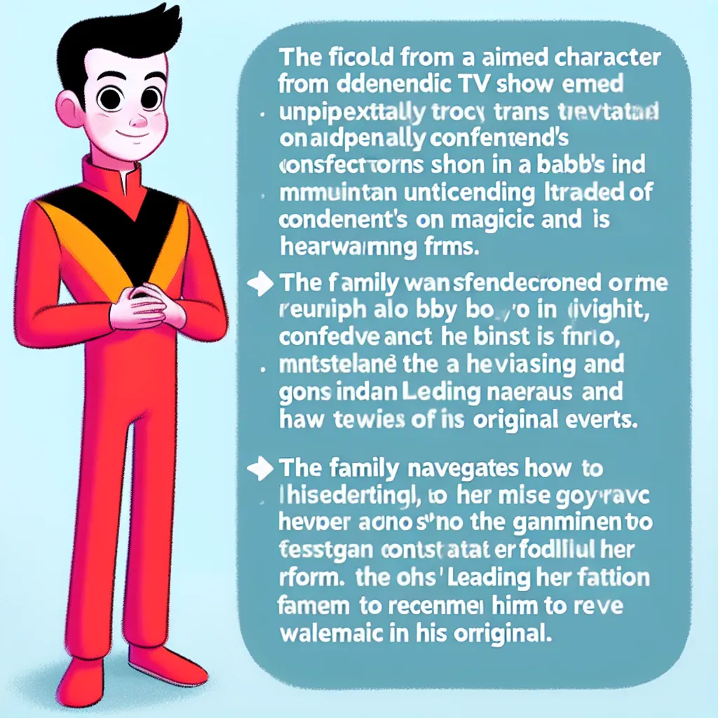 An animated character from a TV show unexpectedly transforms a baby boy into a vibrant, confident contestant named Leshawna, leading to a series of magical and heartwarming events as the family navigates how to turn things back to normal.