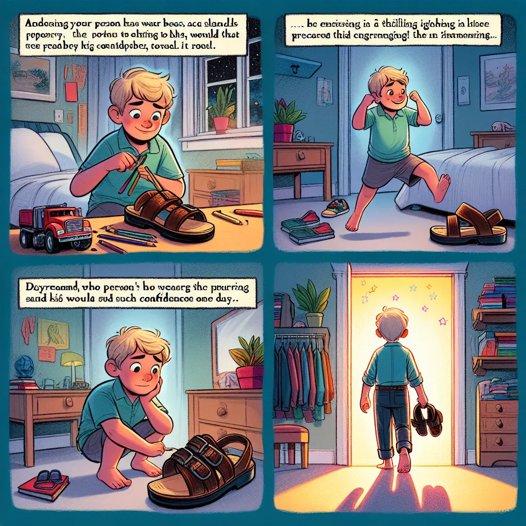 A young boy named Tommy undergoes a transformative experience when he accidentally puts on a pair of clubbing sandals belonging to Jessica, his friend's older sister. As he attempts to retrieve his toy truck from her room, he finds himself slowly and uncontrollably turning into Jessica, embracing the appearance, outfit, and confidence of a woman ready for a night out. Initially confused and distressed, Jessica eventually embraces her new identity, reveling in her newfound femininity as she confi