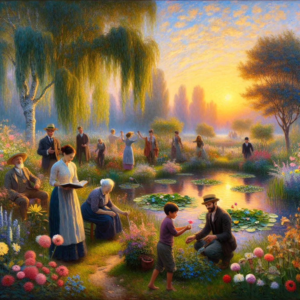 Transformation, Identity, Adaptation, Empathy, Acceptance in the style of Monet