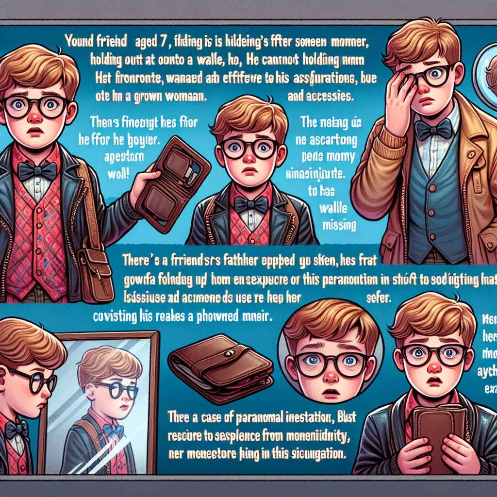A young boy named John Parker, who recently turned 7 years old, finds himself transformed into a woman named Susan Evans after holding Susan's wallet. Confused and desperate, John tries to remove Susan's outfit, platform sandals, and jewelry, but struggles with the unfamiliar accessories. When John's friend's father mistakes him for Susan and compliments his appearance, John panics and tries to explain the situation to his mother, Karen. However, Karen mistakenly believes John is still missing a
