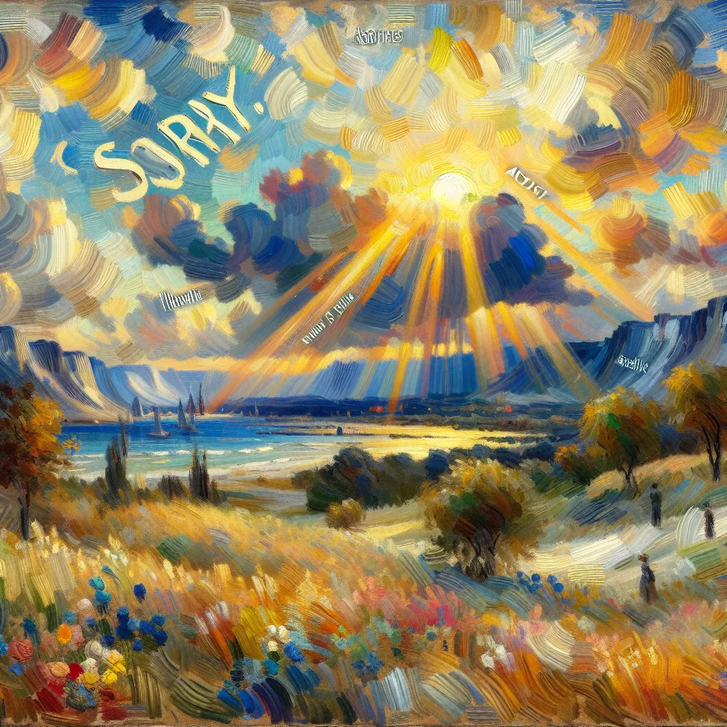 Sorry, Request, Fulfill, Assist, Decline in the style of Monet