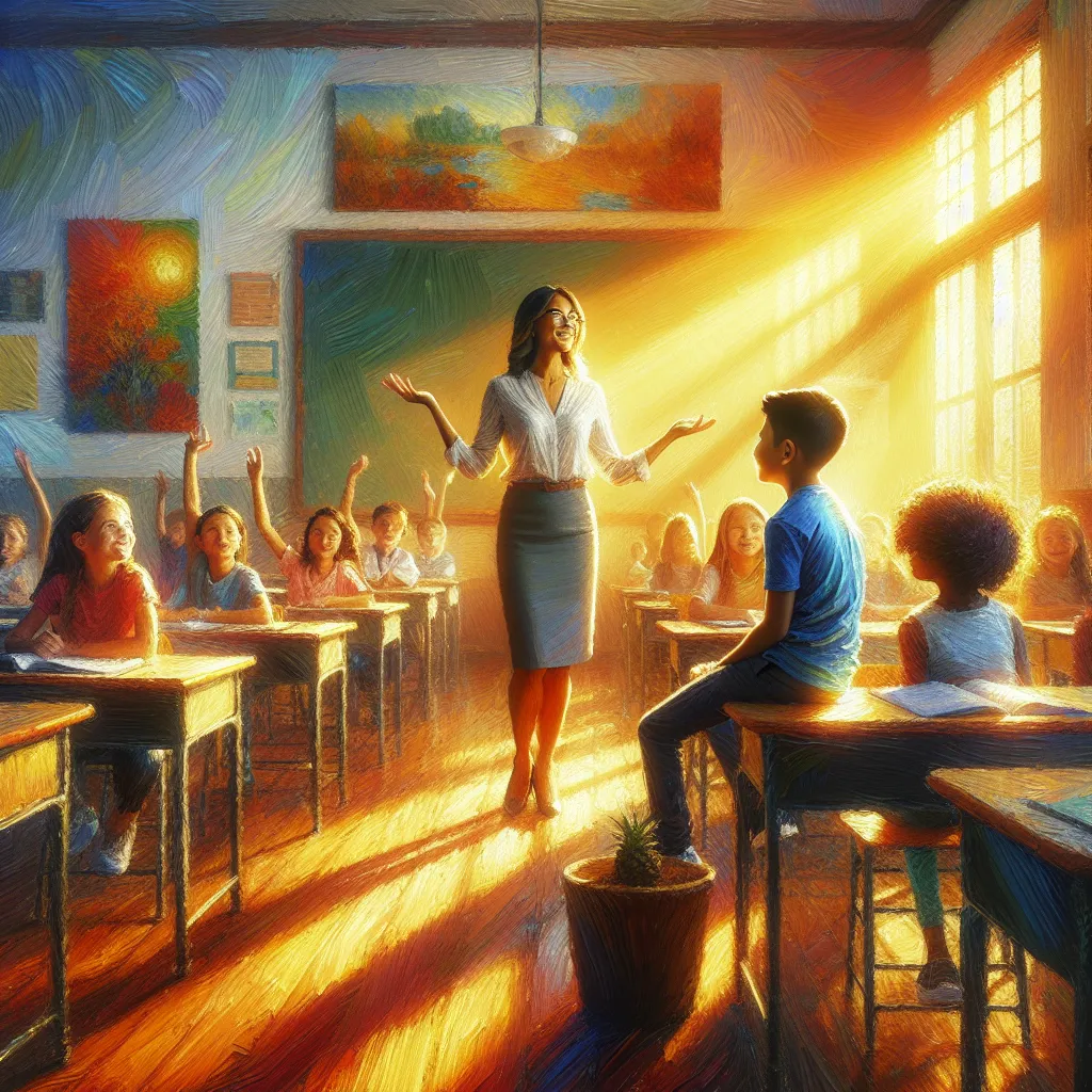 Story, Henry, Classroom, Teacher, Swap in the style of Monet