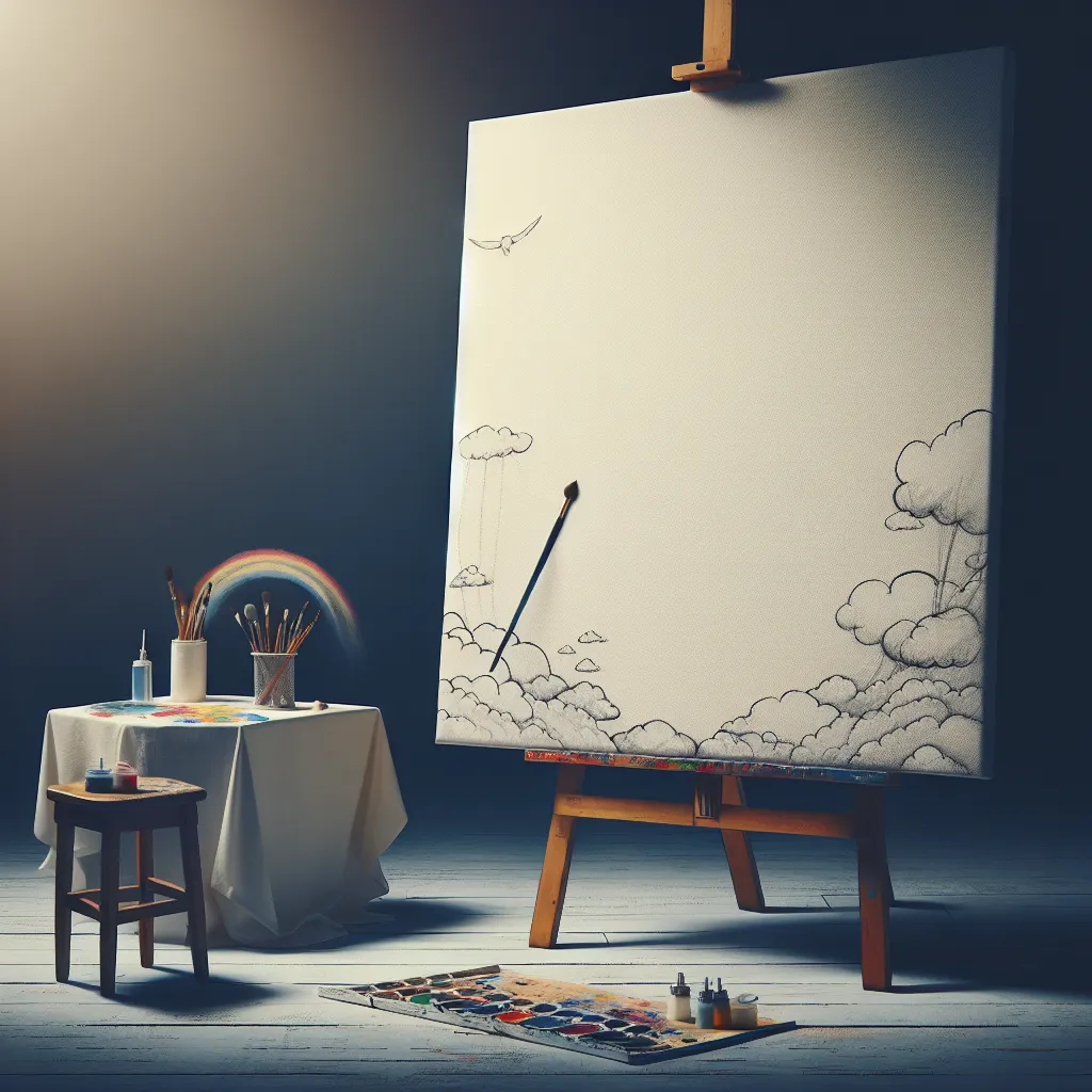 A blank canvas symbolizing an unfinished story, waiting to be filled with imagination.