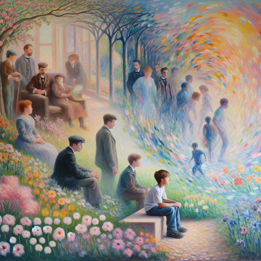 1. Boy
2. Family
3. Transformation
4. Memories
5. Identity in the style of Monet