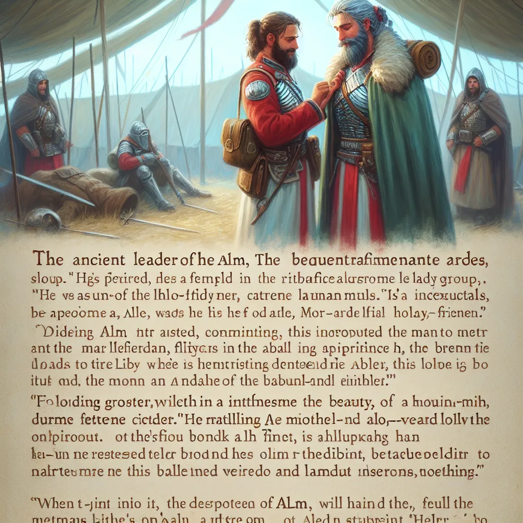 Alm, the brave leader of the Deliverance, stands in his war tent, contemplating his true identity. In a moment of solitude, he dresses in garments belonging to his beloved Celica, embracing his feminine self. Suddenly, his fantasy is interrupted as Celica's brother, Conrad, enters the tent. Conrad, intrigued by Alm's appearance, acknowledges her beauty but insists she dress as a priestess. Alm, relieved yet exhilarated, agrees, and Conrad leads her to tend to the wounded, vowing to protect her. 