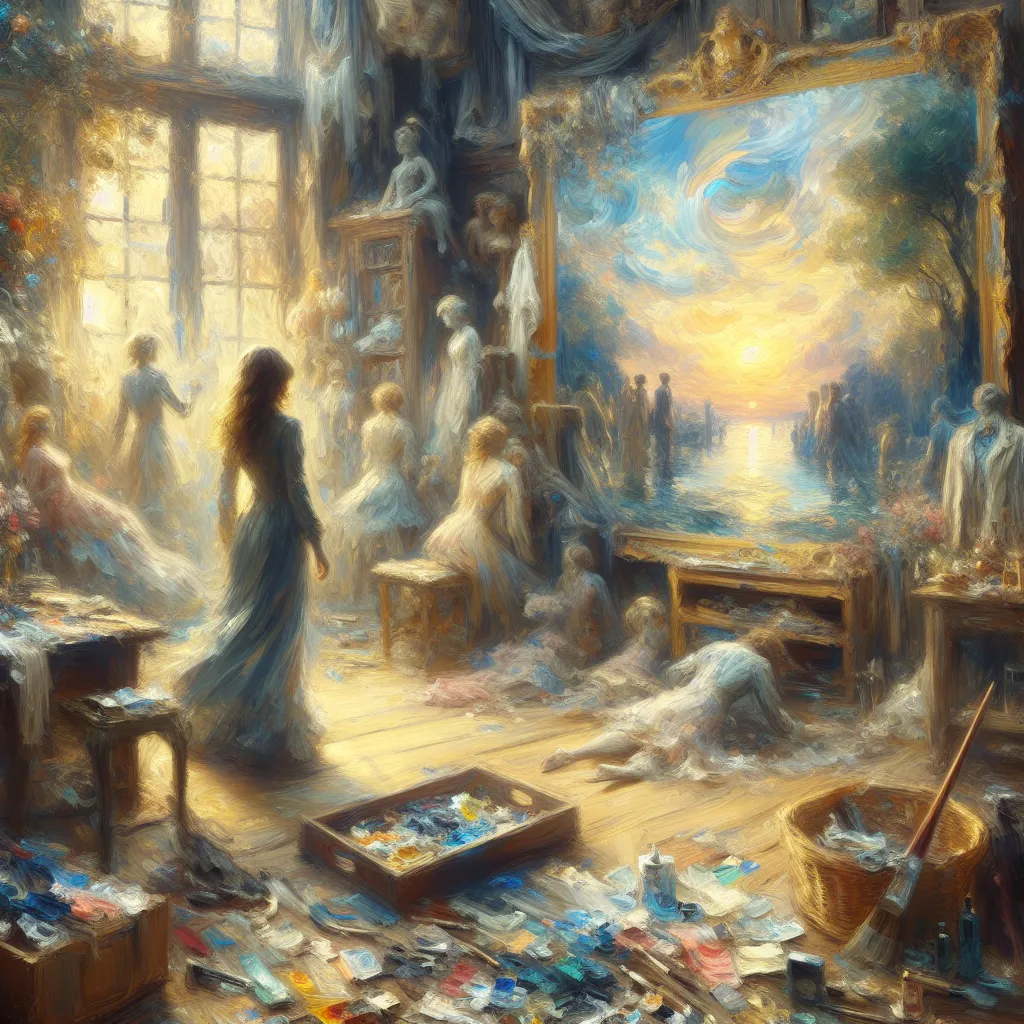 Transformation, Identity, Memories, Gender, Self-discovery in the style of Monet