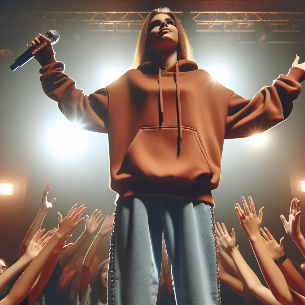 An image of Megan Thee Stallion confidently standing on a stage, embracing her new identity, and basking in the applause and support of her fans.