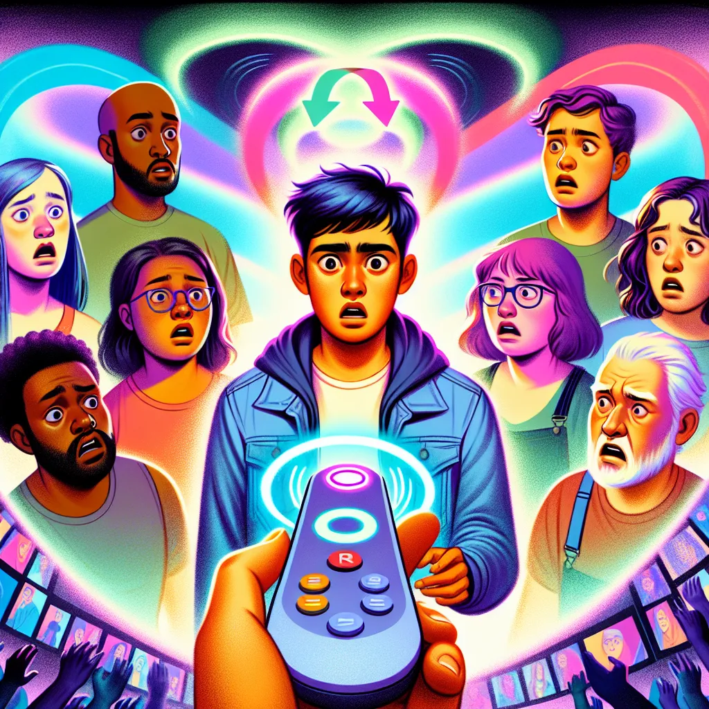 A young adult fiction story about a reality remote mishap that swaps people's bodies, leaving the protagonist as the only one aware of the chaos as they navigate a world turned upside down.