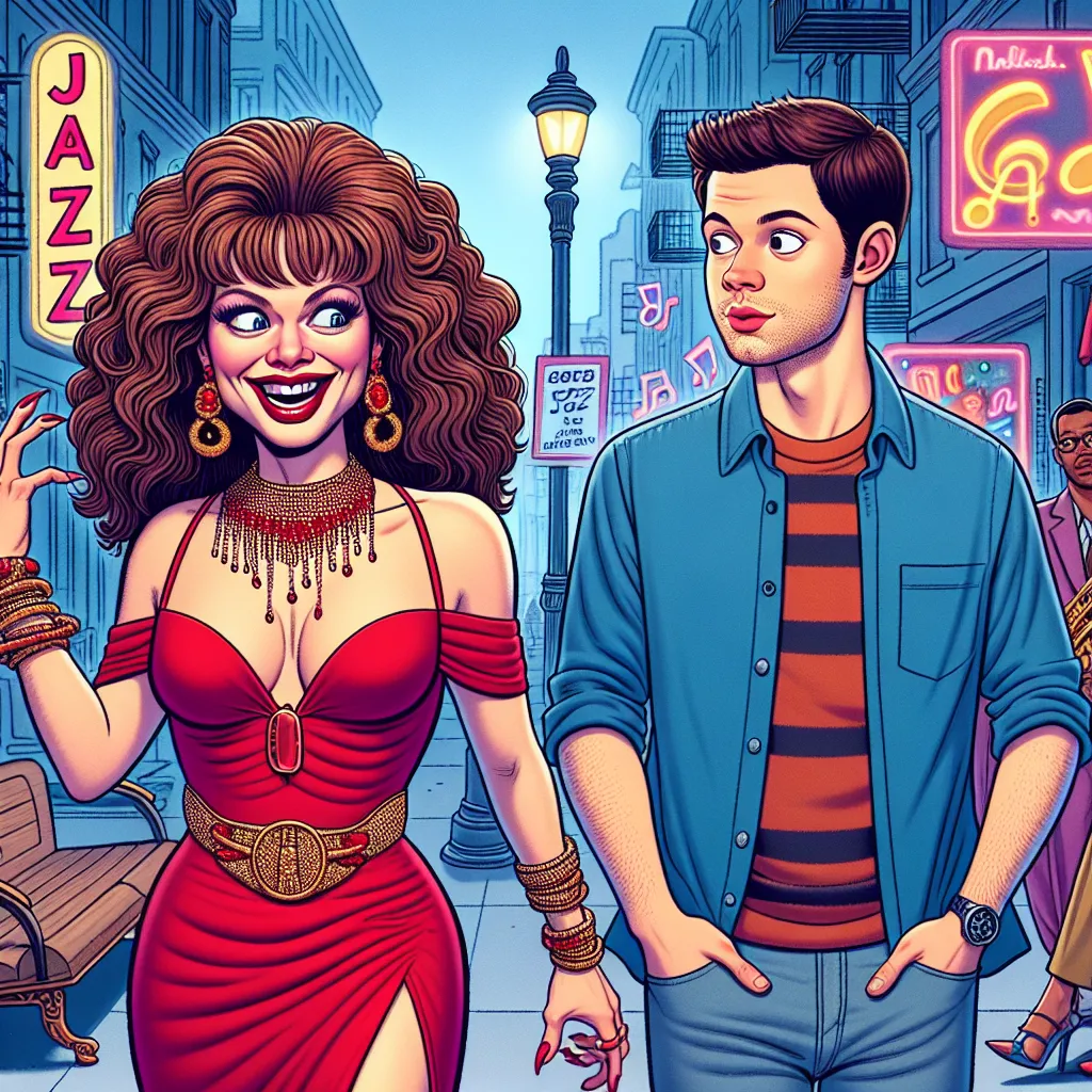 A playful and comedic story with a supernatural twist: Nick's girlfriend, Tessa, gets possessed by his jazz legend grandmother, transforming into a sassy, confident version of herself. Tessa/Rosalind embraces her newfound confidence in red lingerie, prompting Nick to show her the city in this unexpected and humorous tale.