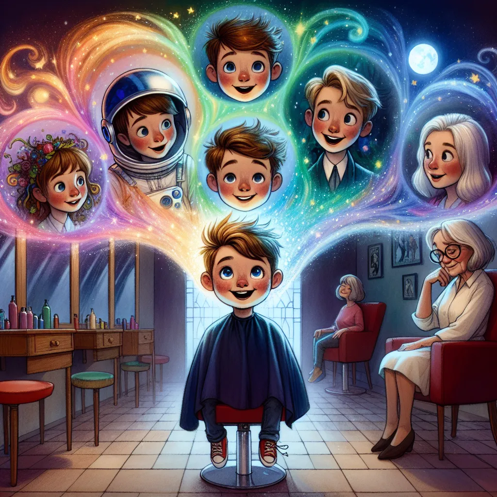 A young boy, Oliver James Thornton, discovers the power of his dreams, transforming into different characters in a magical journey that takes him from a hair salon to the moon, guided by his mother, Amelia, and grandmother, Margaret.