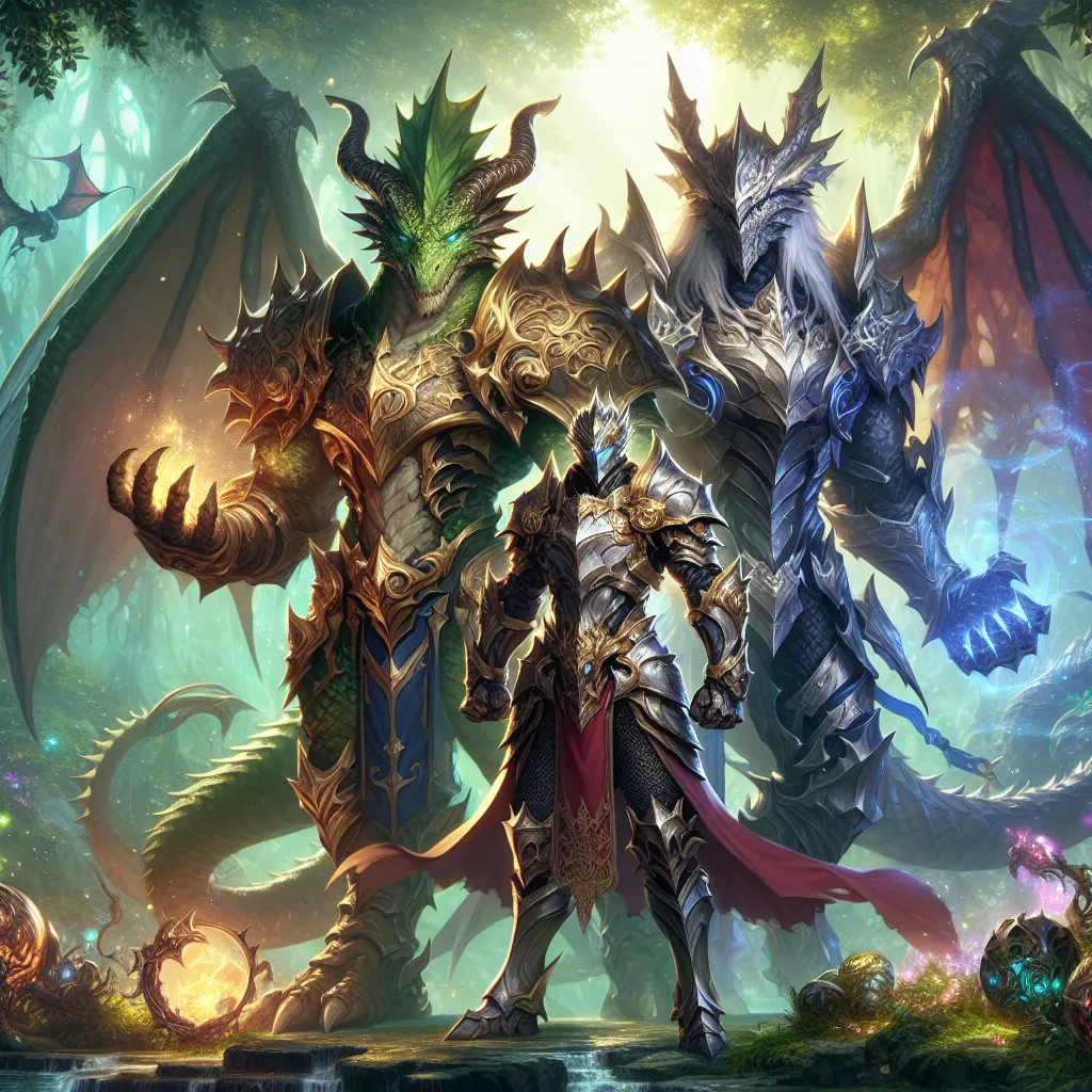 An image to accompany the story "The Unity of Draconius" would feature a Muscular Druddigon and a Muscular Bisharp side by side in a fantastical setting. The characters, with their gleaming armor and powerful appearances, stand united, representing the strength of their partnership in the face of adversity. The mysterious forest, enchanted with magical elements, forms the backdrop of the image, capturing the essence of Draconius and its mystical atmosphere.