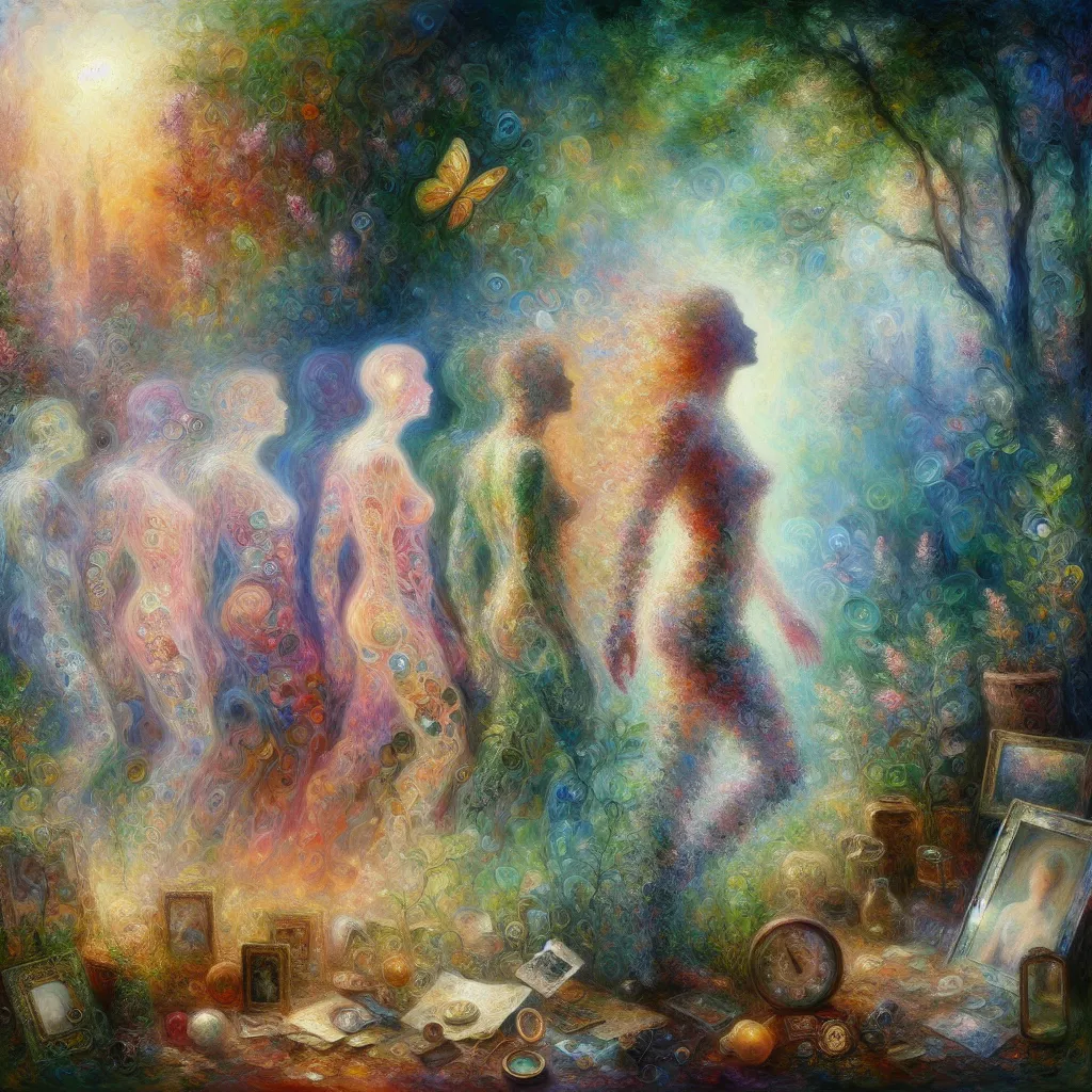 1. Transformation
2. Aging
3. Feminization
4. Memories
5. Confusion in the style of Monet