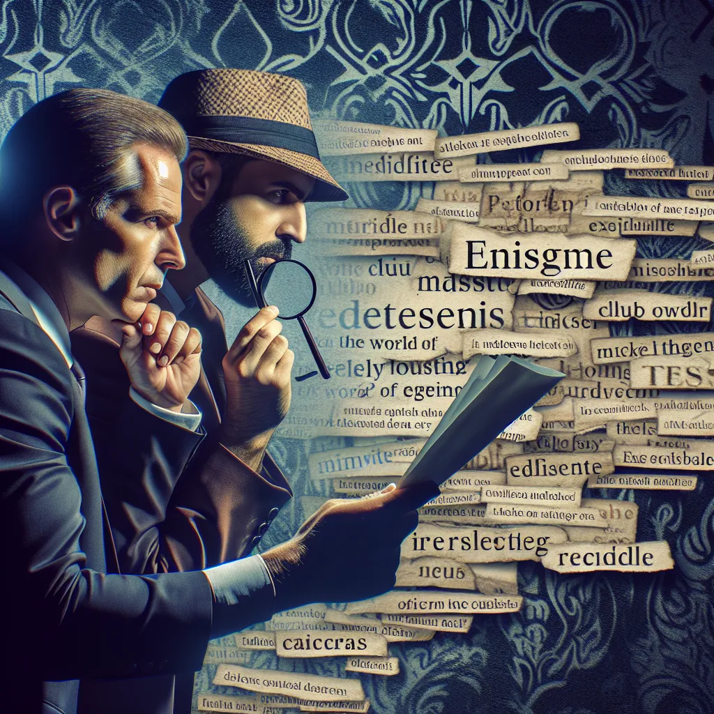 A detective with gentle determination investigates a mysterious disappearance, forming an unlikely bond with a club owner. The image captures the duo immersed in evidence on a wall plastered with clues, conveying a sense of shared purpose and unyielding hope amidst shadows.