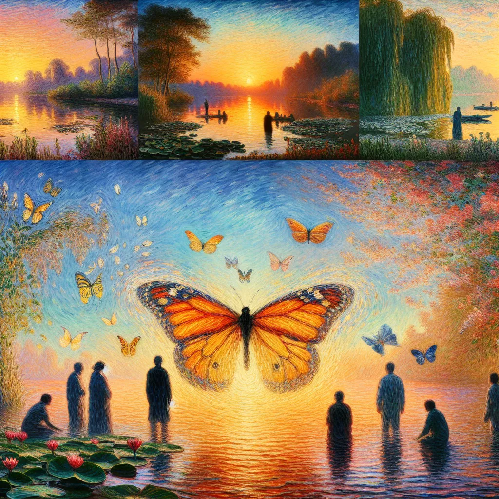 1. Transformation
2. Metamorphosis
3. Identity
4. Transition
5. Acceptance in the style of Monet