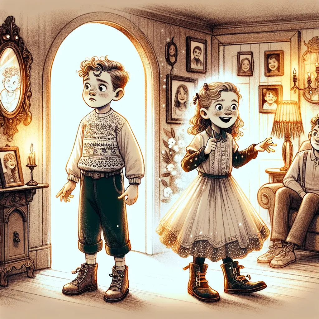 A boy named Oliver and his sister Isabella engage in a mysterious body-switching transformation. Oliver, now in Isabella's body, panics as he navigates his new form, while Isabella revels in her newfound freedom. The story unfolds as their family returns home, unaware of the supernatural events that have taken place.