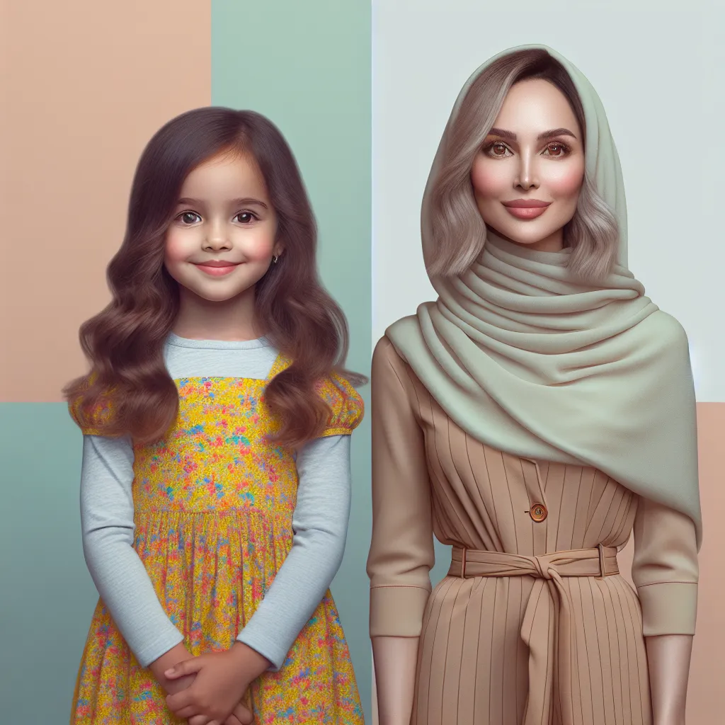 An image of a young girl named Lily and a woman named Yelena (formerly Lily), both dressed in contrasting outfits, standing beside each other.