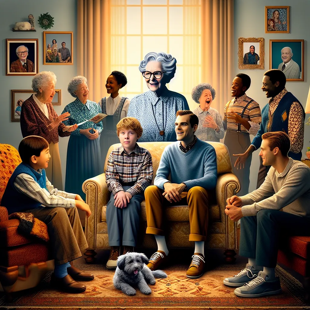 A young boy named Oliver undergoes a mysterious transformation at his friend's house, turning into his grandmother, Mavis, who finds comfort and contentment in the loving embrace of family.