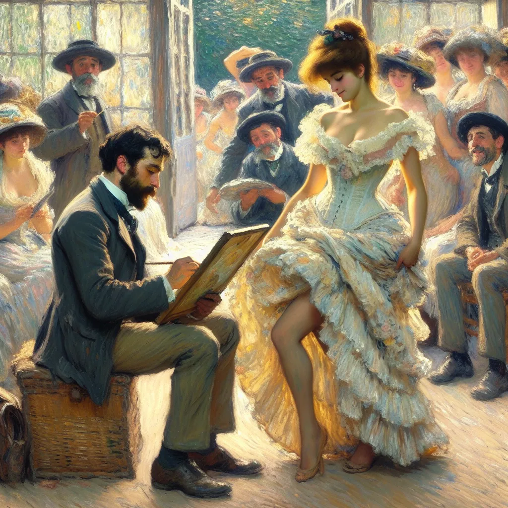 Joshua, Isabella, Transformation, Confidence, Femininity in the style of Monet