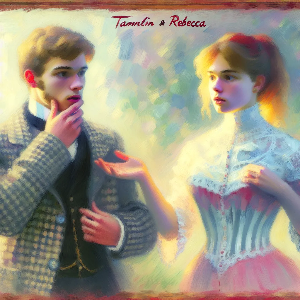 Tamlin, Rebecca, body swap, gender, identity in the style of Monet