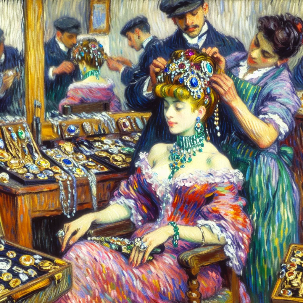 Italian-American, Salon, Transformation, Jewelry, New Jersey in the style of Monet