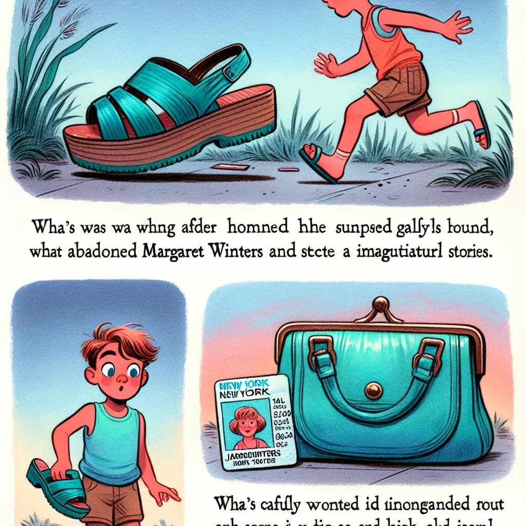 A young boy named Tommy is walking home with his mother's permission. It's almost midnight and he's feeling nervous as he realizes he's lost. He stumbles upon a pair of teal platform sandals and a matching purse. Tommy, in an attempt to avoid the girly items, accidentally slips into the sandals. To his horror, his feet start to age and crack while nail polish magically appears on his toes. Panicking, he tries to remove the polish but finds that it won't come off. Tommy's legs, body, chest, arms,