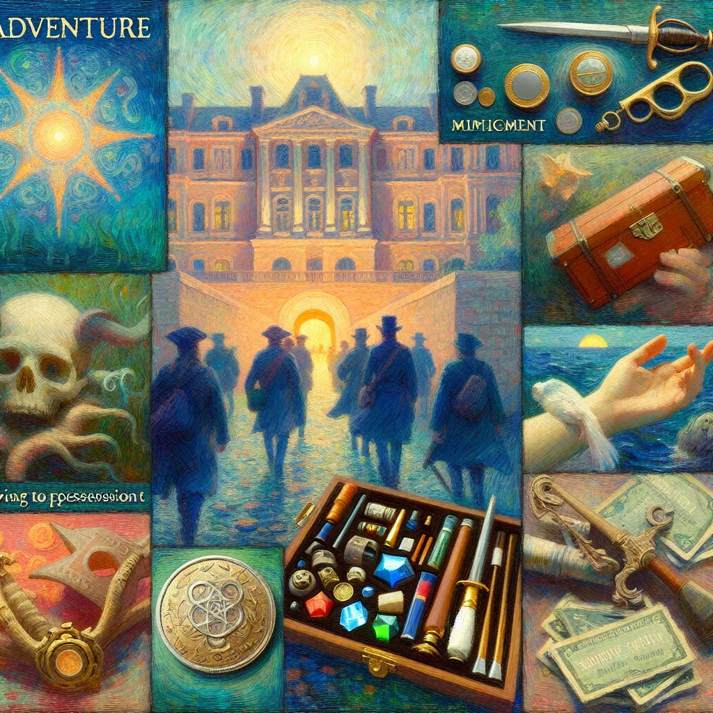 Adventure, Spells, Government, Possession, New lives in the style of Monet