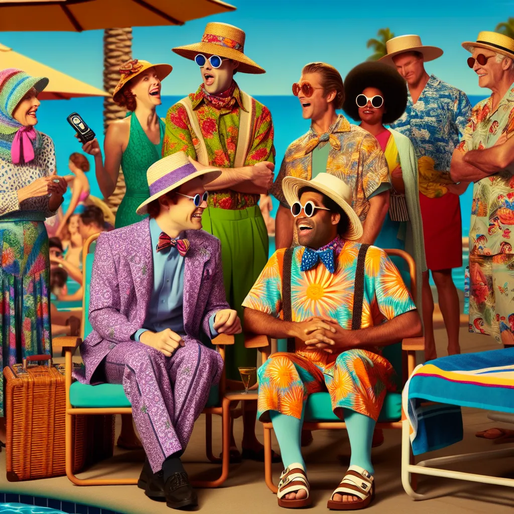 A humorous tale unfolds as a reality-altering remote causes a chaotic bikini swap among friends at a pool. Hilarity ensues as the protagonist grapples with the bizarre changes while his friend flaunts his new look with confidence.