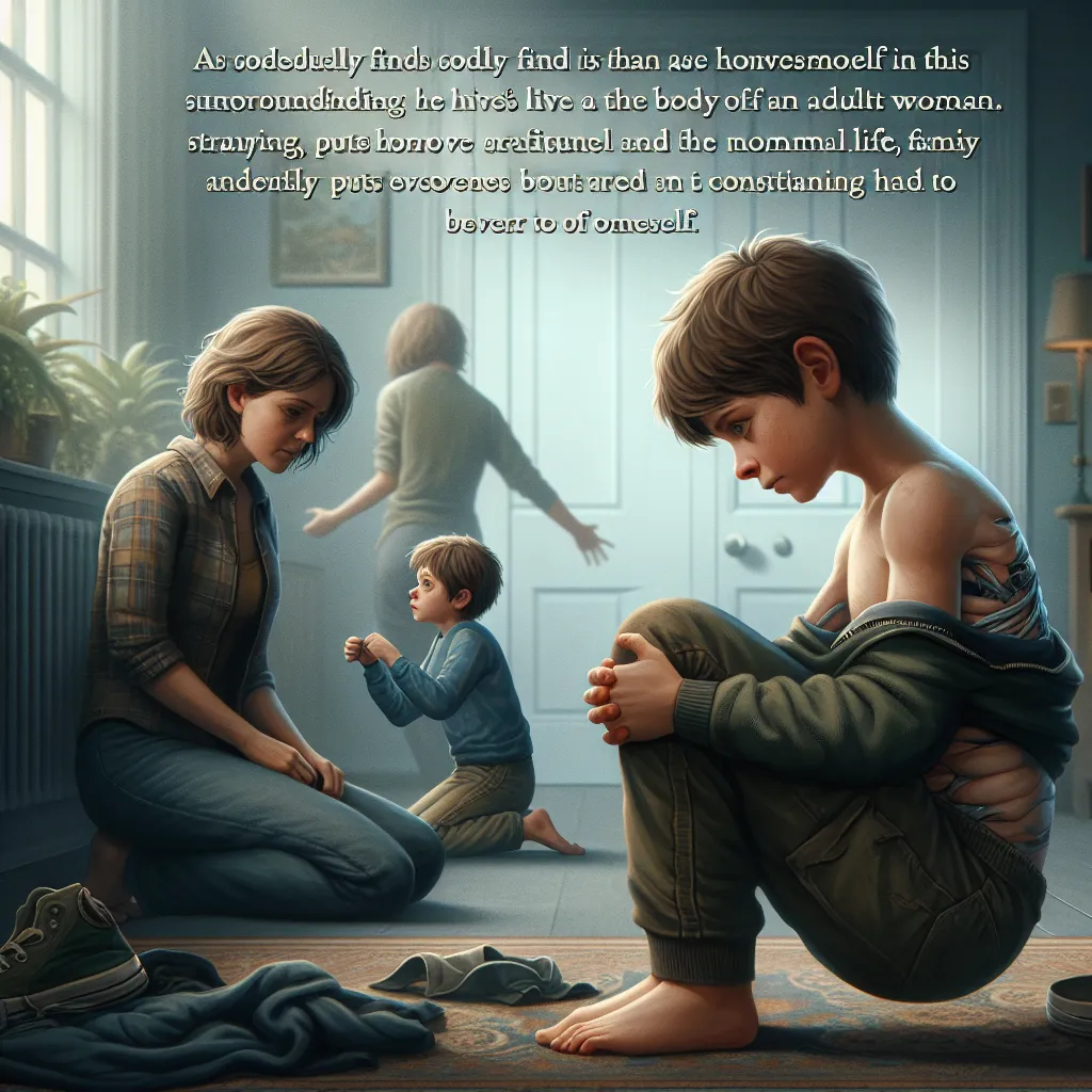 A young boy named Jack, born in 2016, finds himself suddenly trapped inside the body of a woman named Veronica. As he navigates her life, he longs to return to his own body and his loving family. With resilience and determination, Jack discovers a way to reverse the body swap and reclaim his true identity. The experience teaches him valuable lessons about gratitude and the importance of staying true to oneself. This is a story of strength, growth, and the power of perseverance.