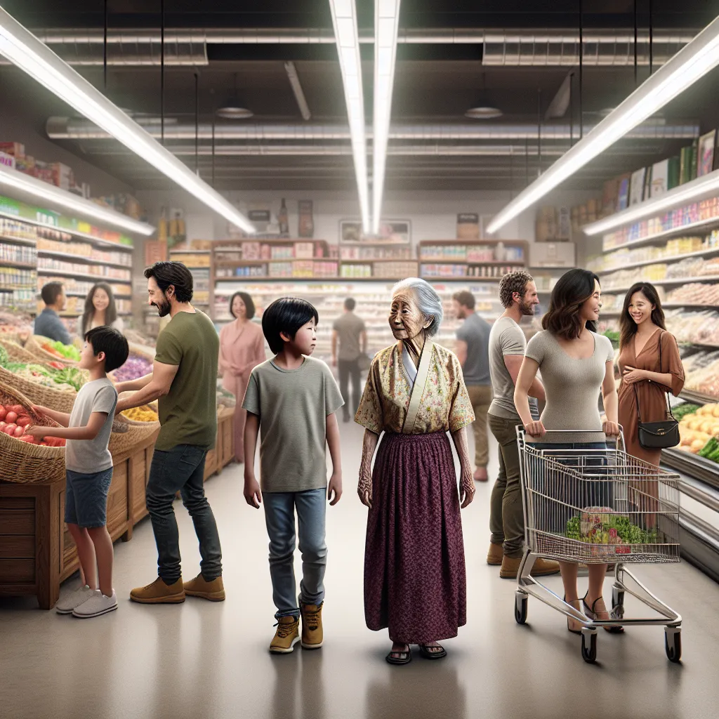 A warm family scene in a bustling grocery store transforms as a young boy named William mysteriously changes into Min-Jae Choi, a refined 65-year-old Korean woman. The captivating story unfolds with intricate details of the physical and emotional transformation, as William's body, voice, memories, and even dialect shift. From hesitant steps to confident strides, Min-Jae's journey navigates confusion, acceptance, and a new reality. As family dynamics evolve and familiar faces reappear, the tale w