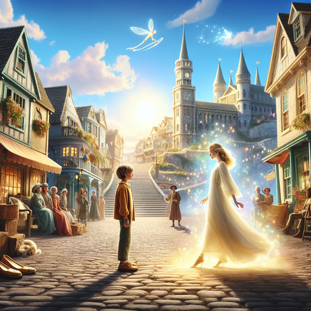 A magical tale unfolds in a sunny town as three-year-old Benjamin transforms into Lila Willows through the power of enchanted ivory wedding sandals, seamlessly embracing a new life, memories, and love with captivating grace.