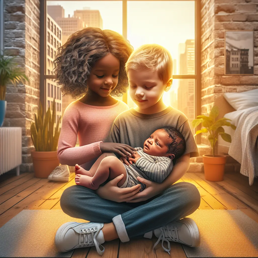 A bright and warm scene unfolds in a city home, where four-year-old Scarlett and eight-month-old Ryan's lives mysteriously switch, leaving Ryan in Scarlett's body. Amid confusion, Ryan comforts the crying baby in his old form while navigating his new reality as a young girl.