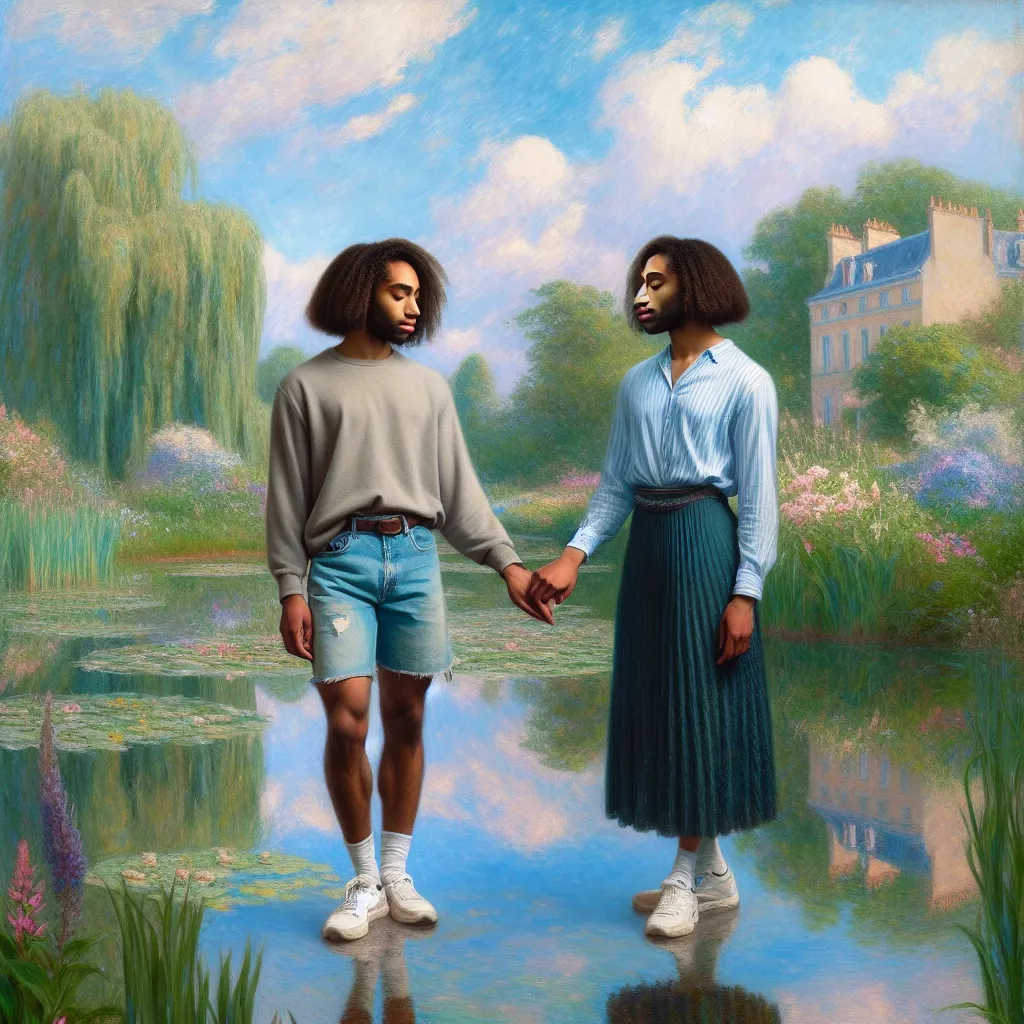 Gender Dysphoria, Identity, Soul Swap, Twin, Swap in the style of Monet