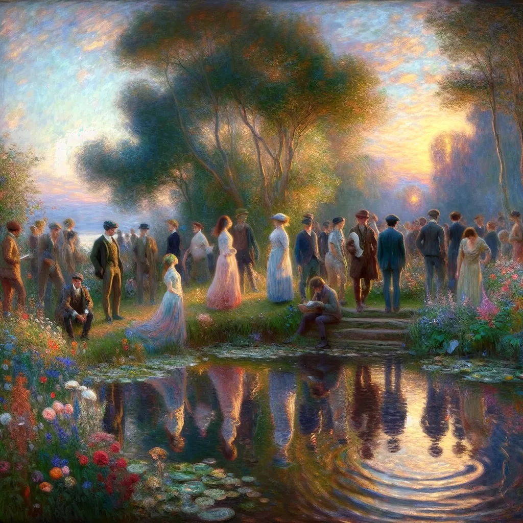 Transformation, Youth, Change, Gender, Identity in the style of Monet