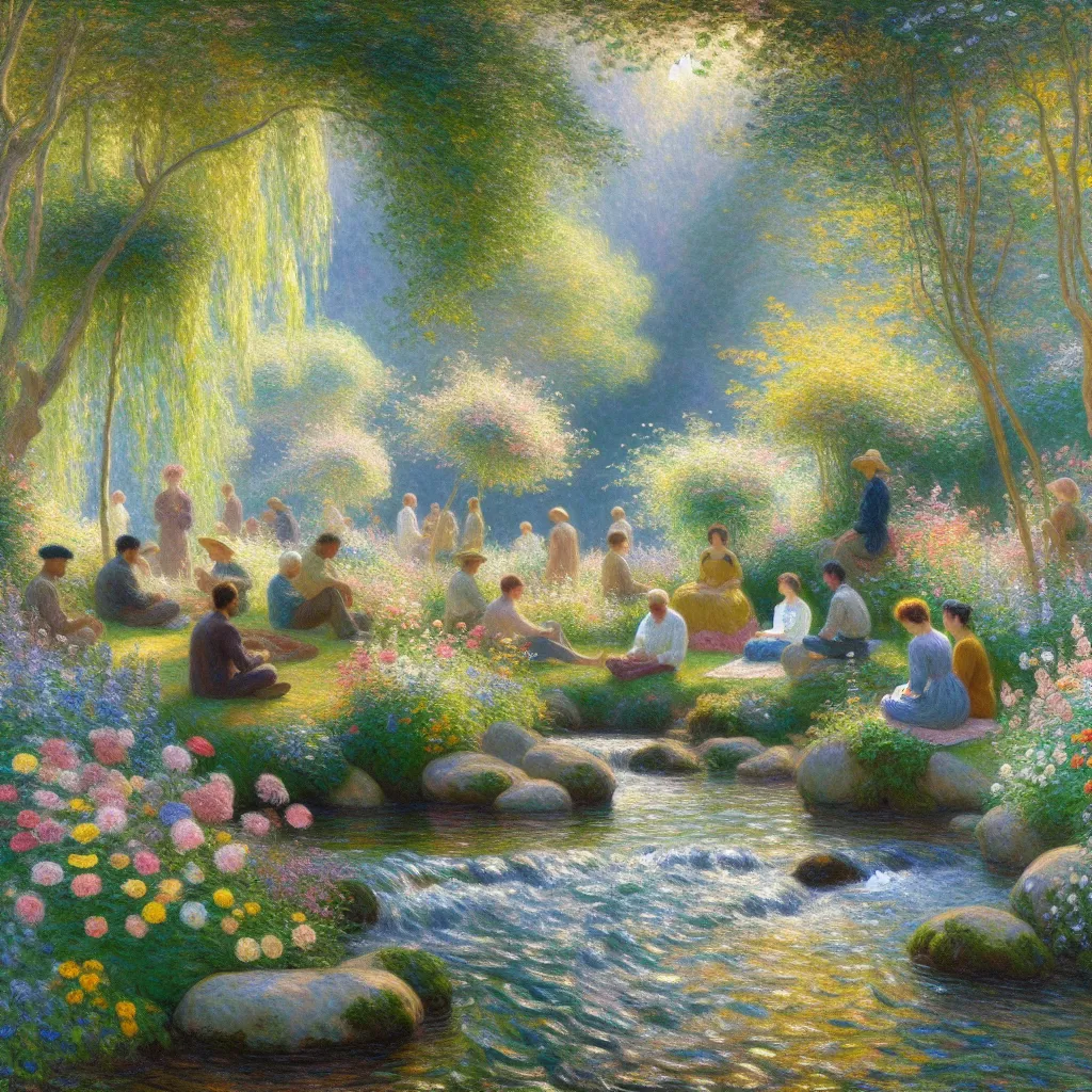 Identity, Adaptation, Wellness, Resilience, Empathy in the style of Monet