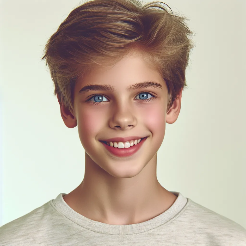 The image accompanying this story should be of a young boy, around 7 years old, with short, messy blonde hair and bright blue eyes. He should be smiling and wearing casual clothes.