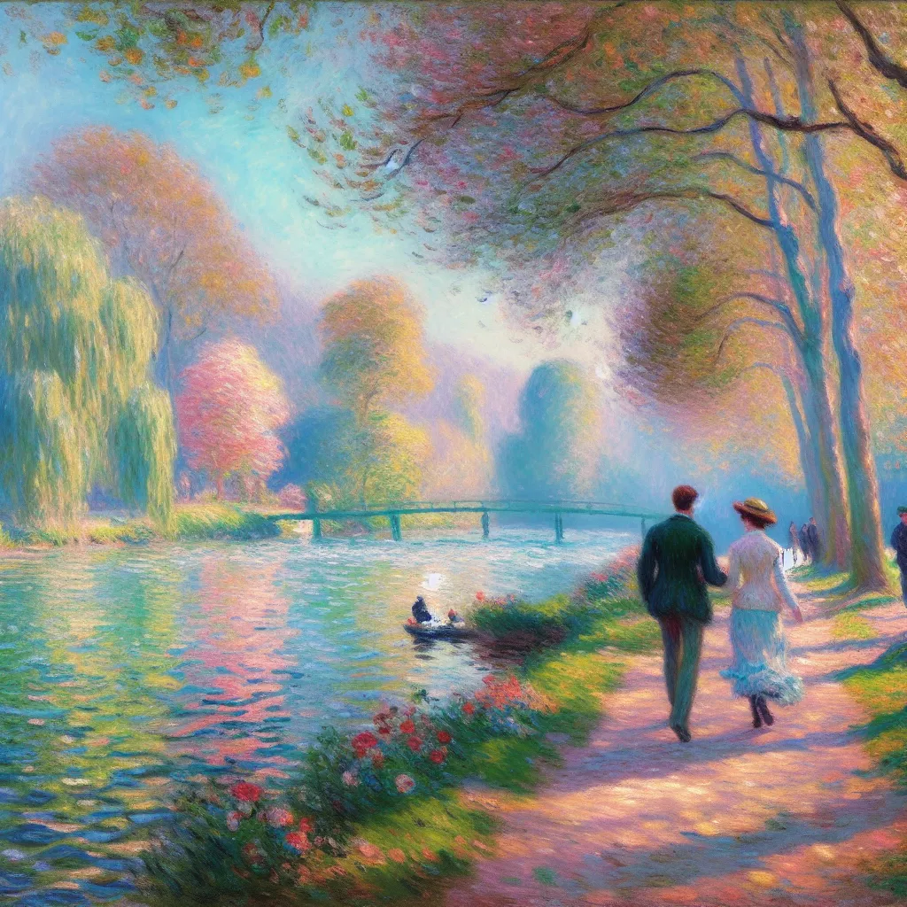 Affection, Partnership, Romance, Connection, Trust in the style of Monet