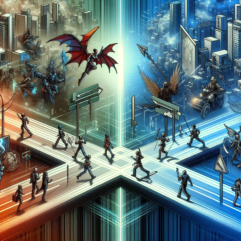 A dynamic image showcasing a crossroads between the worlds of Star Trek and Star Wars, where characters, technologies, and ideologies collide and intertwine, hinting at a universe teeming with possibilities for conflict and cooperation.