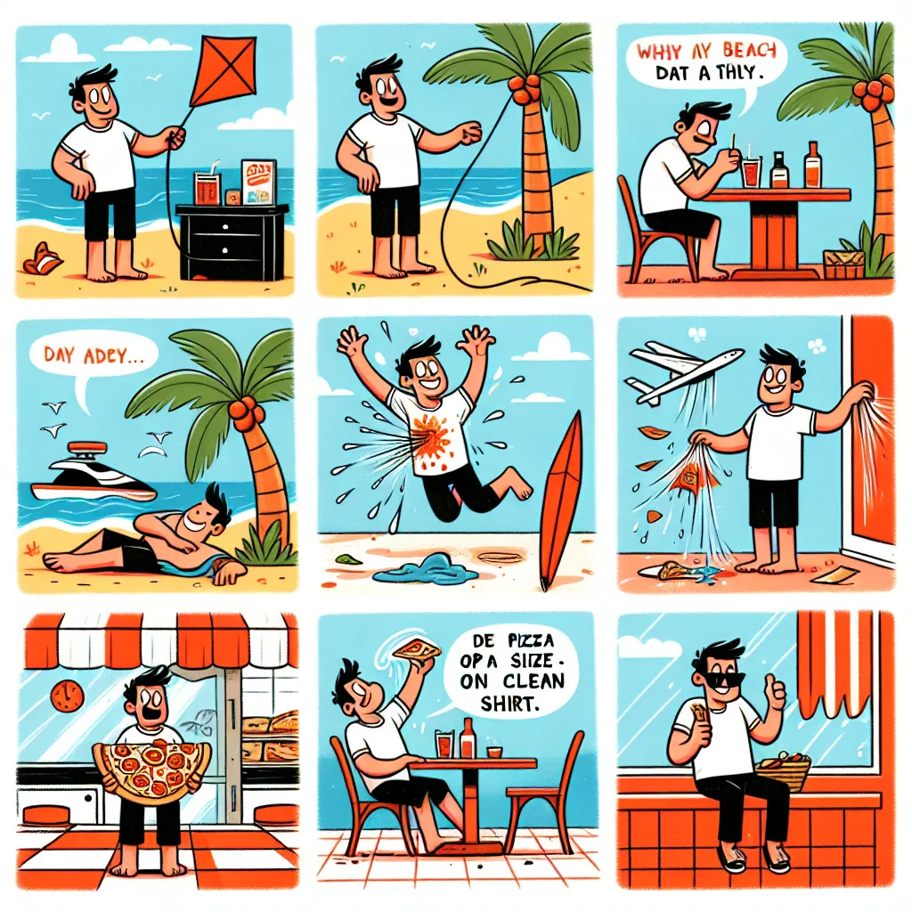 A humorous tale of a gender-bending adventure featuring a man navigating life with borrowed assets in a bra, from beach blunders to pizzeria mishaps.