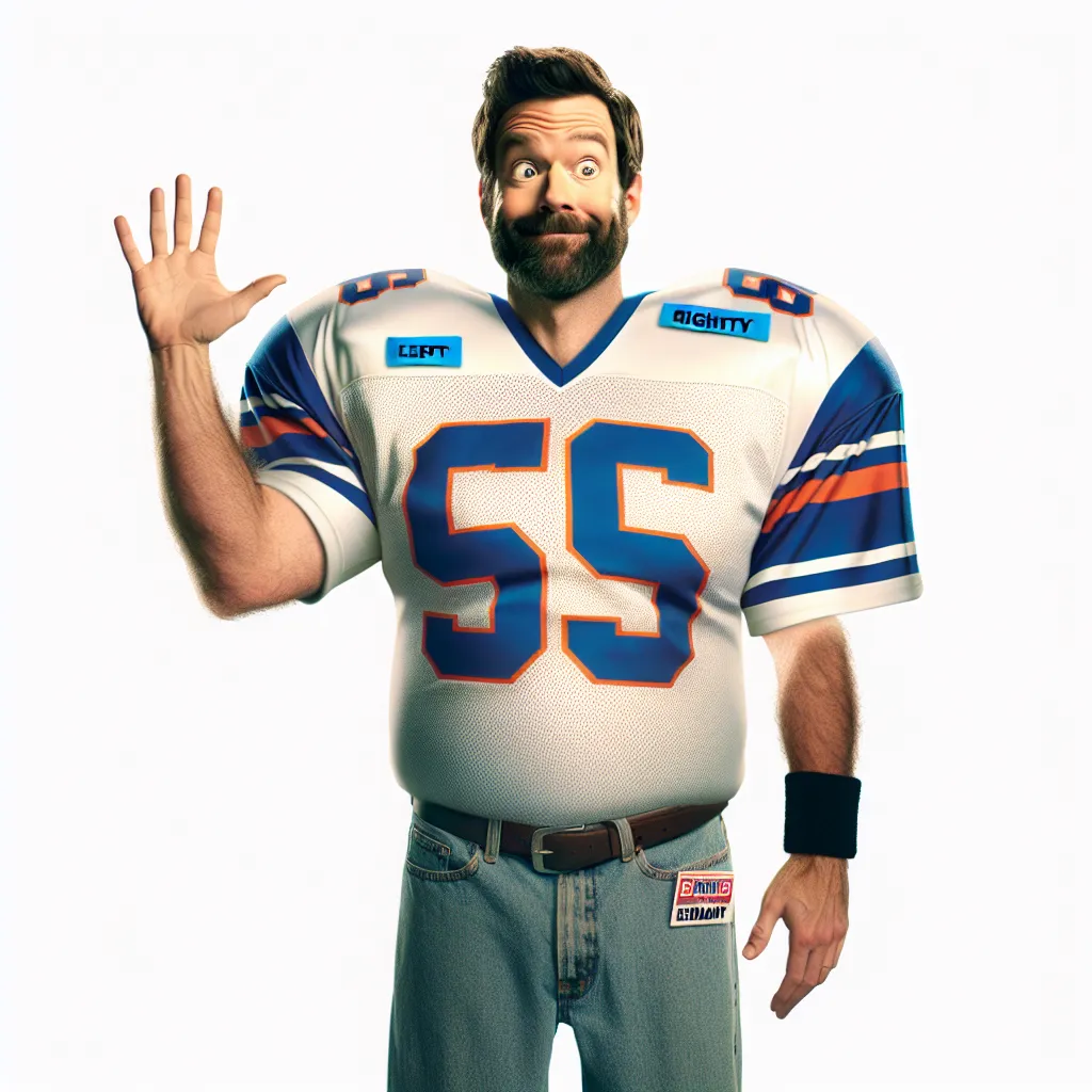 The image accompanying this story is of Chad, a man occupying Lilly's body, cupping his new curvy chest with a wide-eyed expression of amusement. He is shown engaging in a high five gesture, with a laughably oversized football jersey barely fitting over his chest, and nametags labeled "Lefty" and "Righty" pasted onto the jersey.