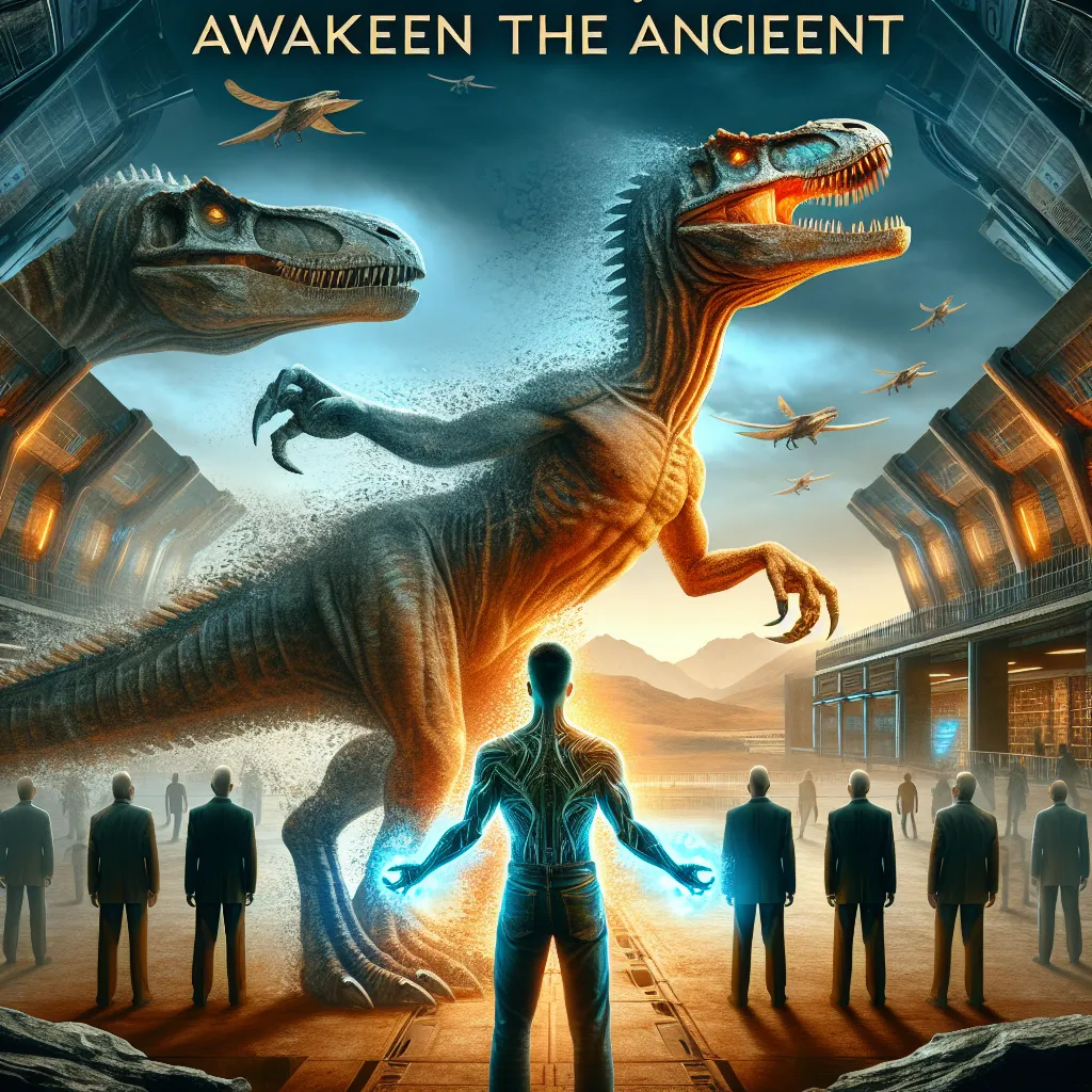 A science fiction novel following the protagonist's transformation into a Spinosaurus after being kidnapped by a secret agency. Titled "Awaken the Ancient," the story details the protagonist's struggles, alliances with other transformed individuals, and ultimate escape from the agency's clutches.