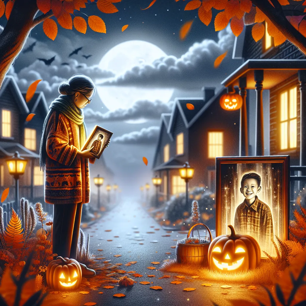 An emotional story of a mother's unwavering love for her missing son on Halloween night, told through a series of vivid memories and reflections.