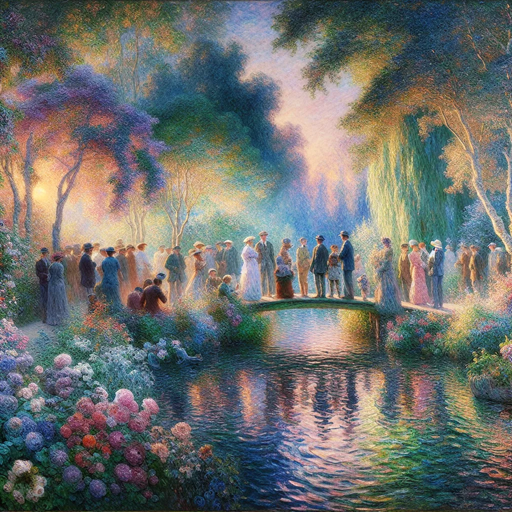 Curiosity, Transformation, Friendship, Identity, Transition in the style of Monet