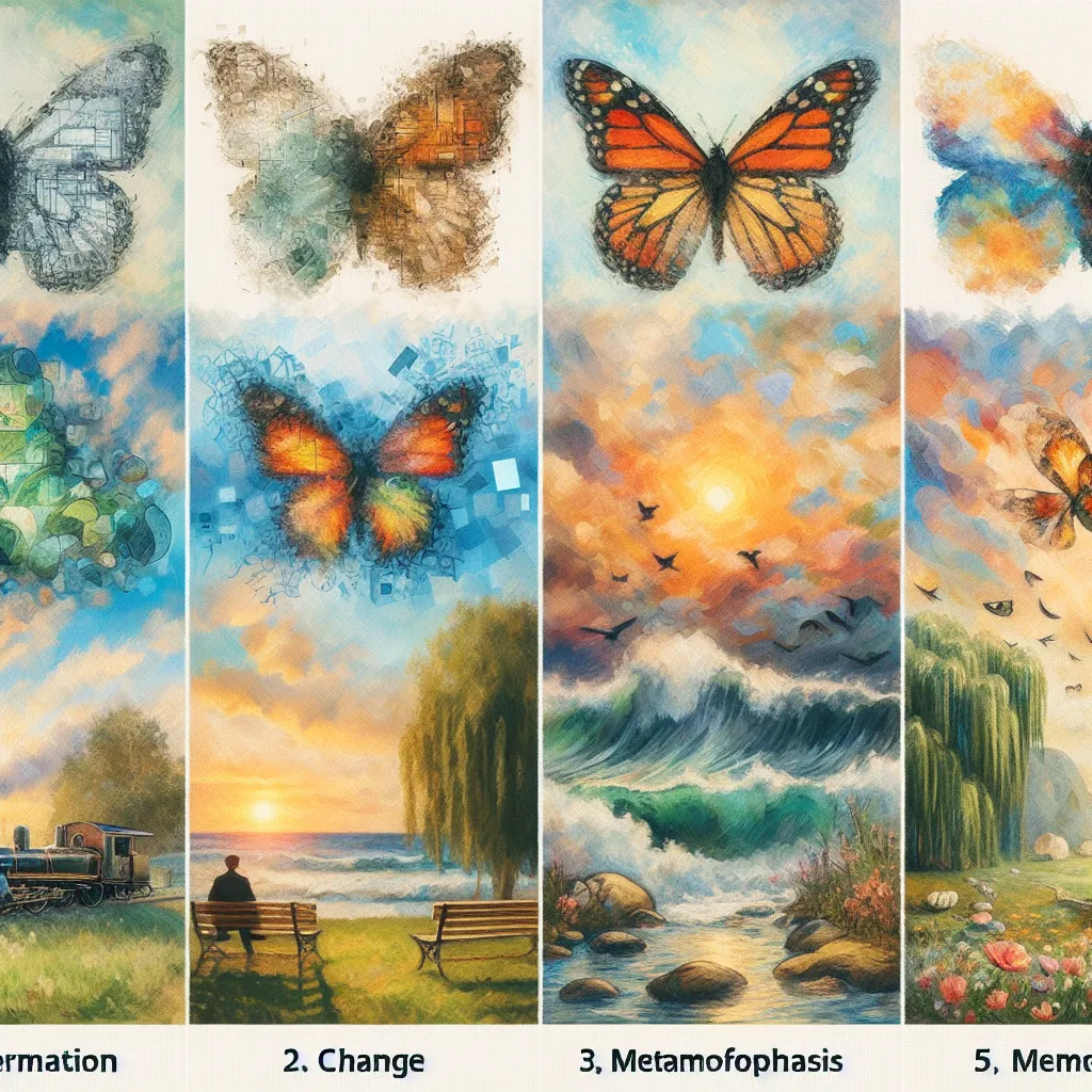 1. Transformation
2. Change
3. Metamorphosis
4. Identity
5. Memory in the style of Monet