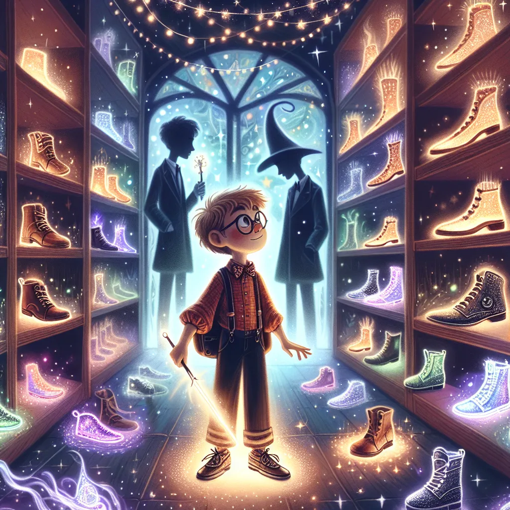 An imaginative story about a young boy named Oliver who discovers the power of transformation in a dream, trying on different pairs of magical shoes to become various people before ultimately returning to himself.