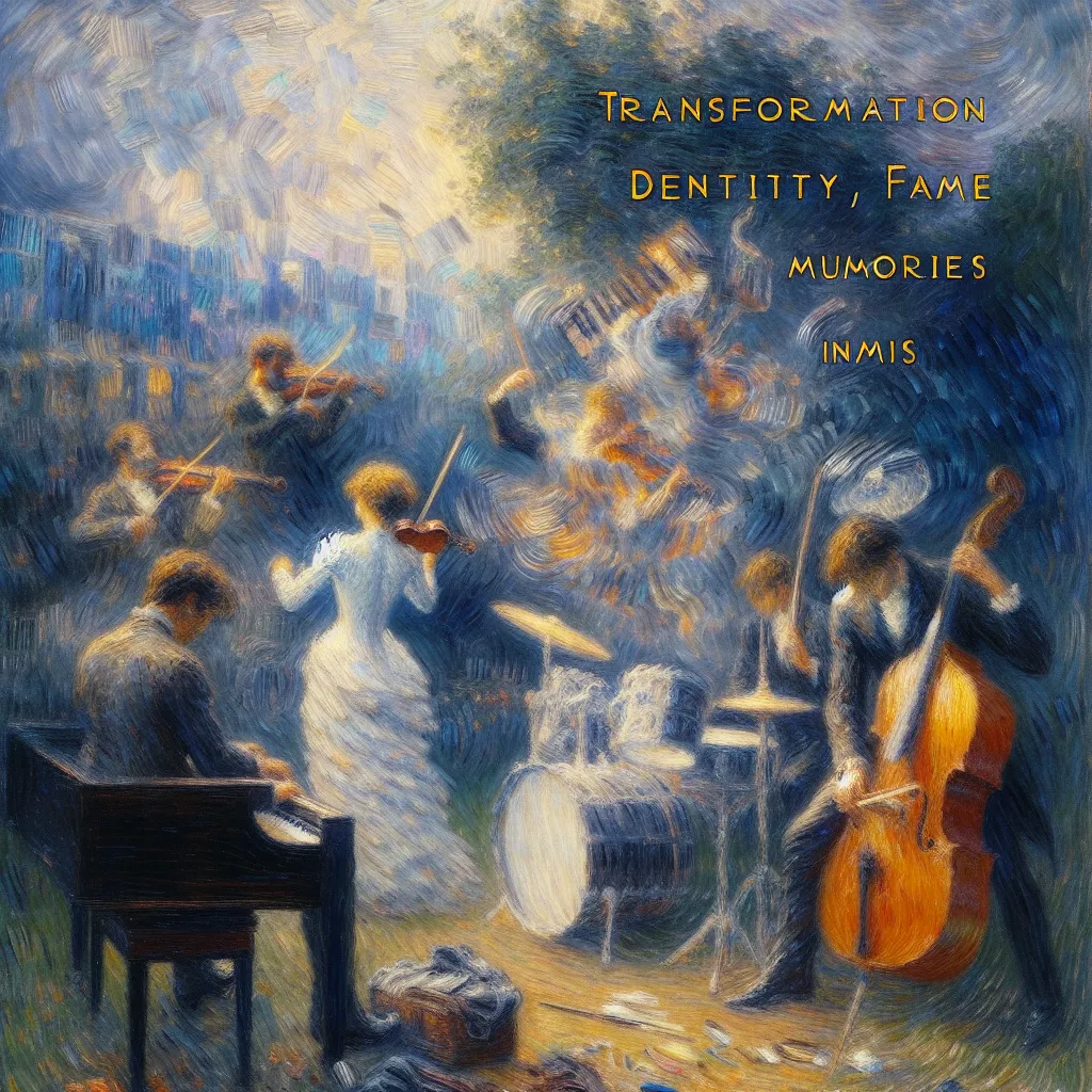 Transformation, Identity, Memories, Fame, Musicianship in the style of Monet