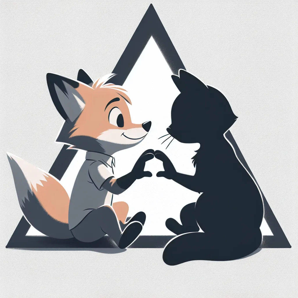 Description: Fox Kid and Black Cat, Diego and Felicia, embrace in a tender moment of intimacy and love. Their shadows are cast against the wall, symbolizing their unity and the solace they find in each other's arms.